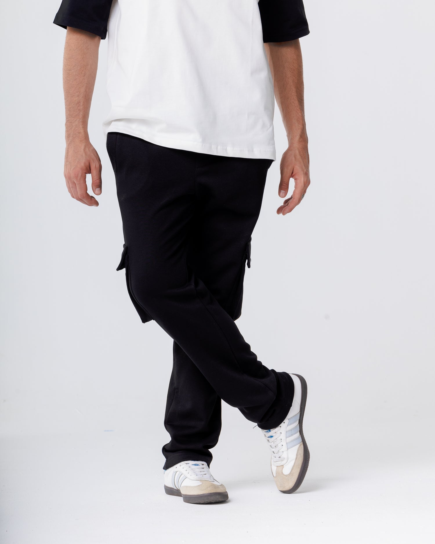 Black Cargo Cotton Pants