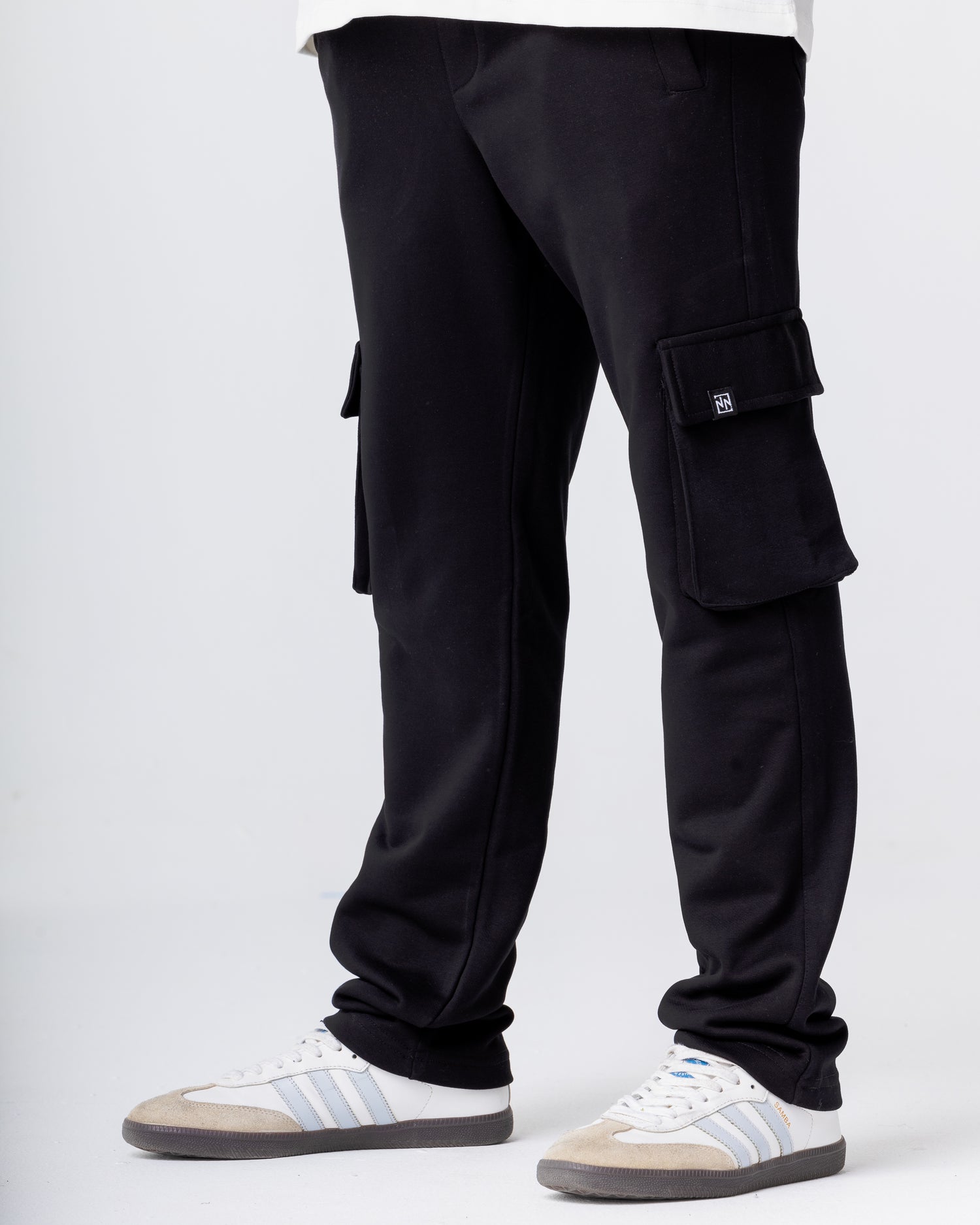 Black Cargo Cotton Pants