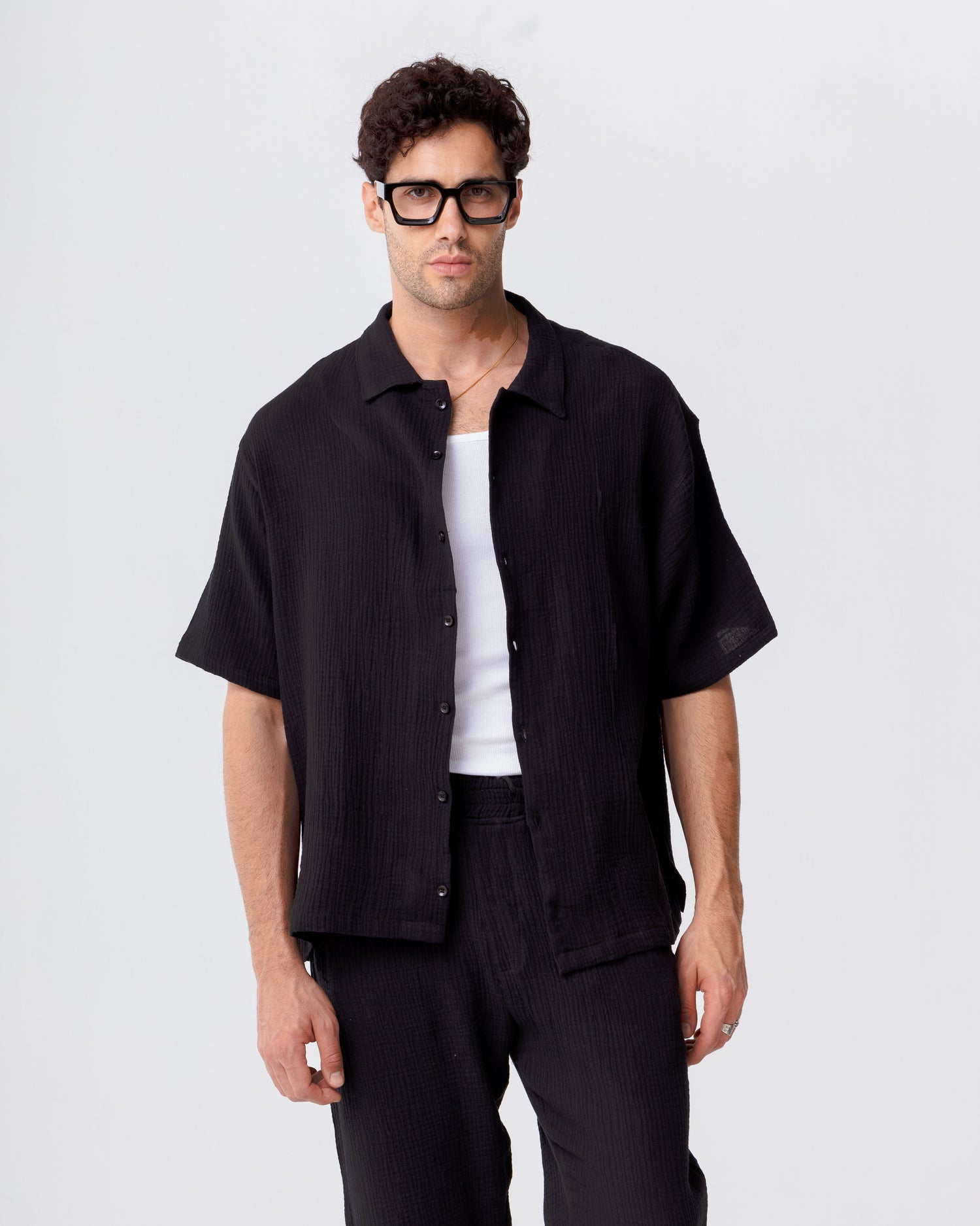 Linen Black Shirt