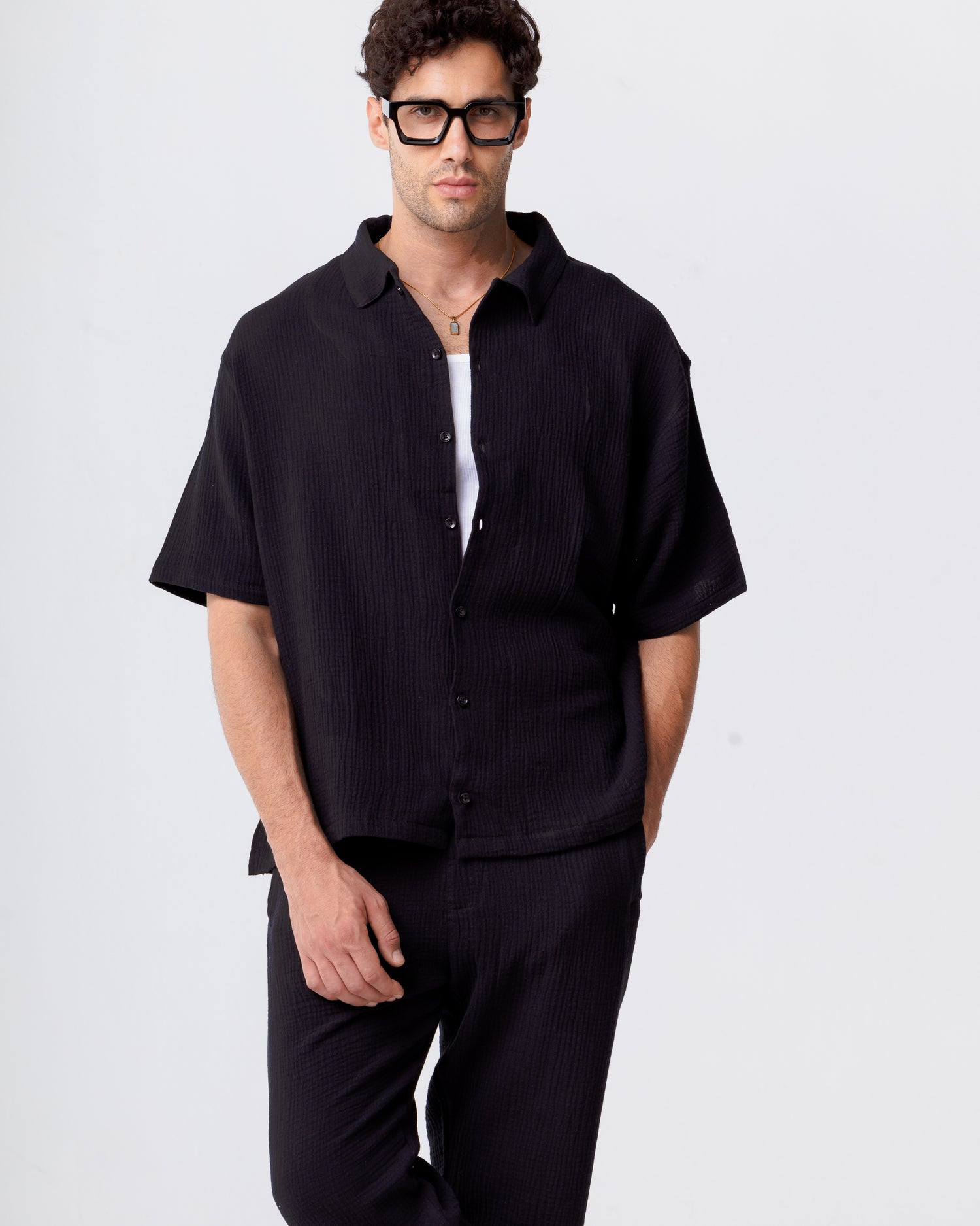 Linen Black Shirt