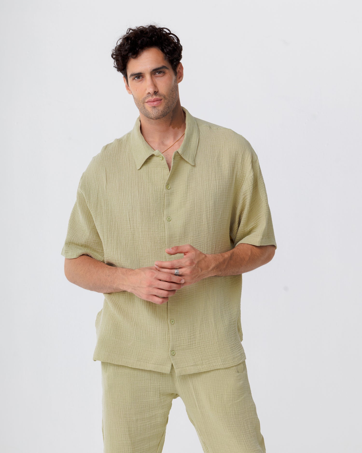 Linen Mint Green Shirt