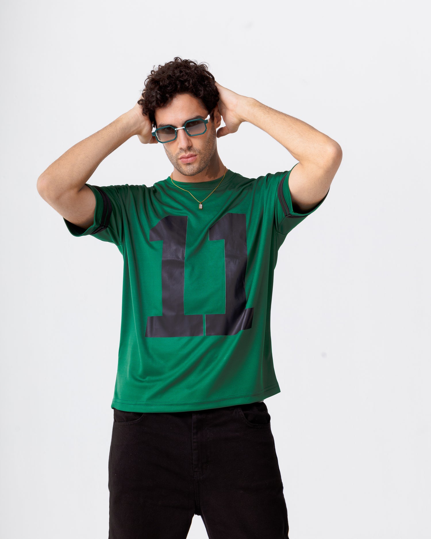 Green Jersey Oversized T-shirt