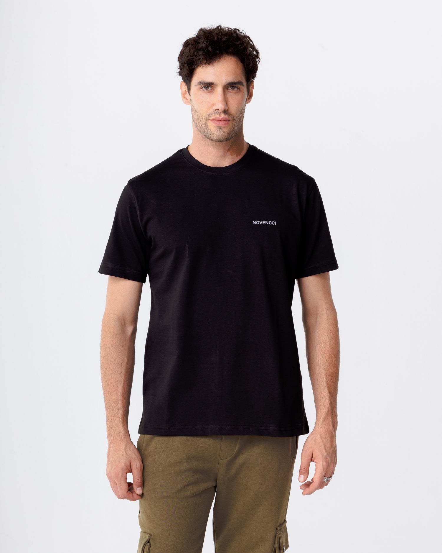 Basic Regular Black Novencci Reflective t-shirt.
