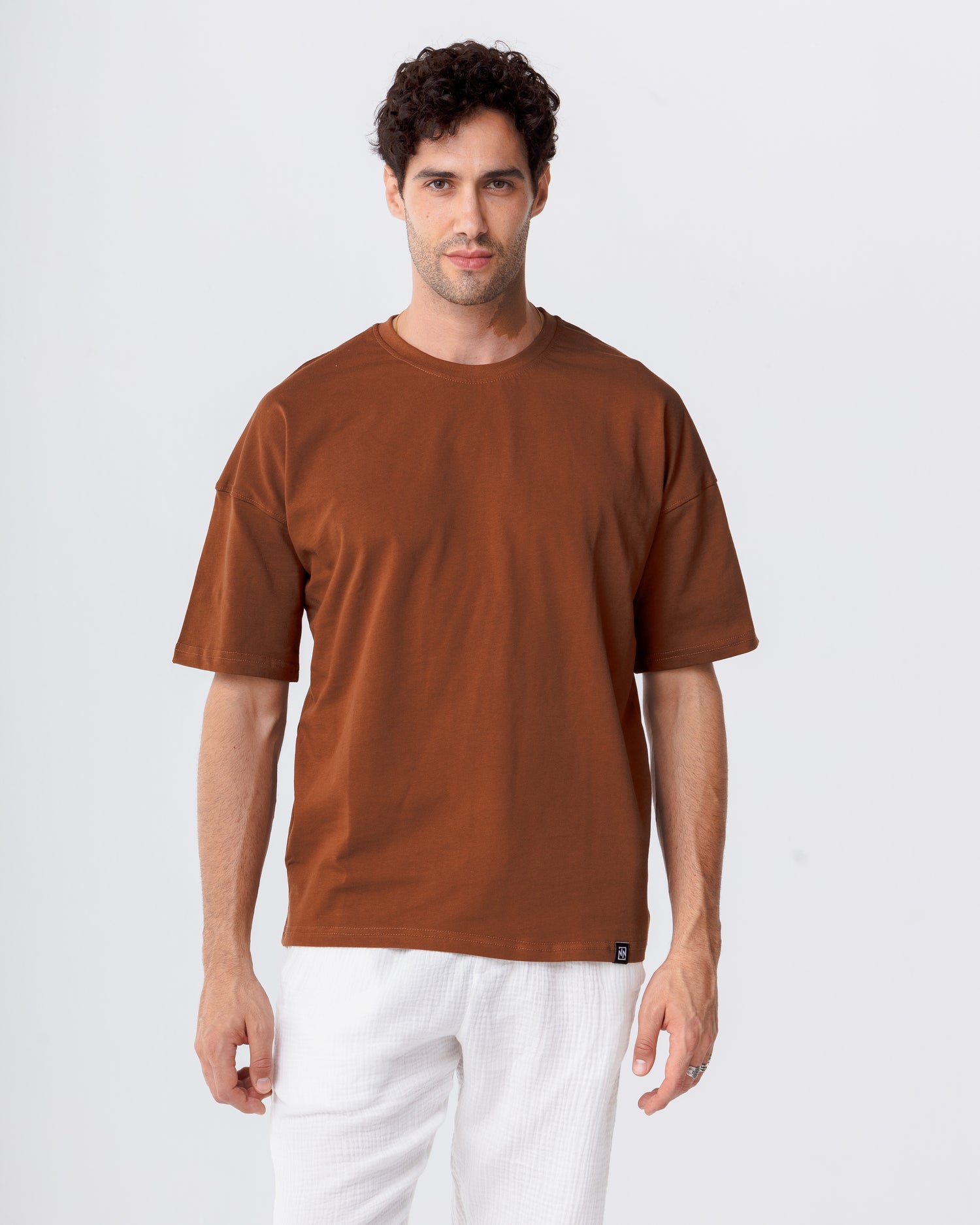 Basic Regular Brown Novencci Reflective t-shirt.