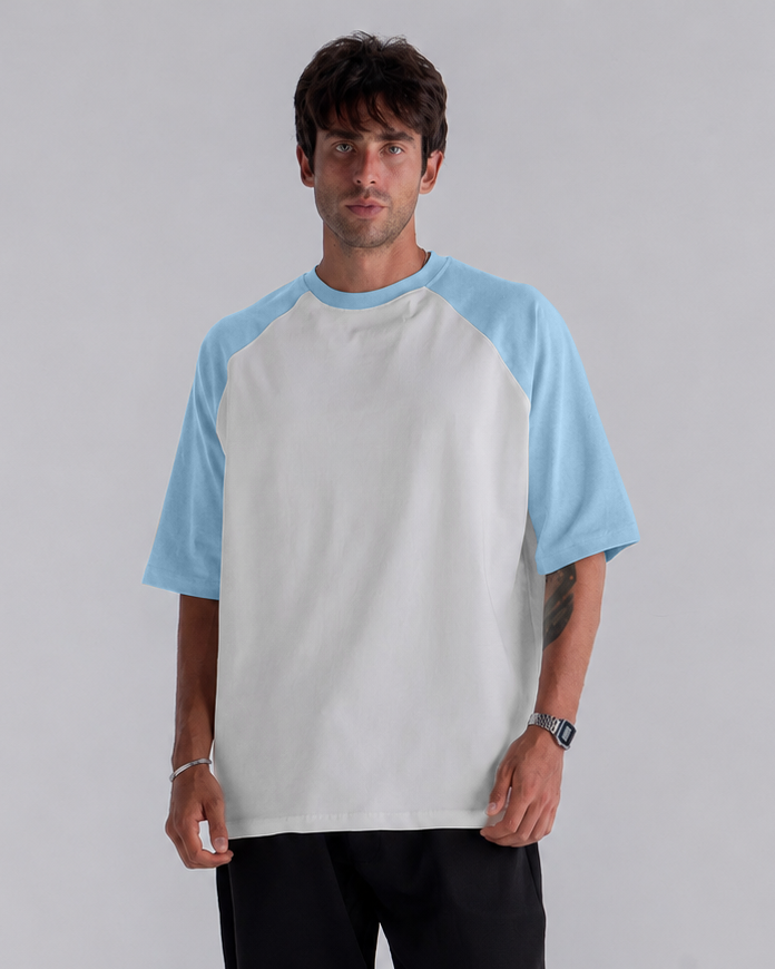 Sky Blue Raglan Oversized T-shirt