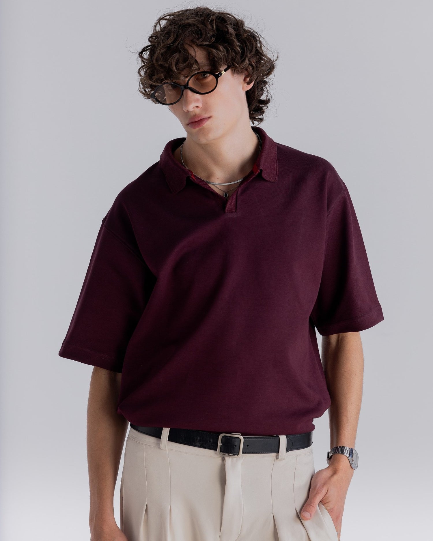 Burgundy Basic Polo