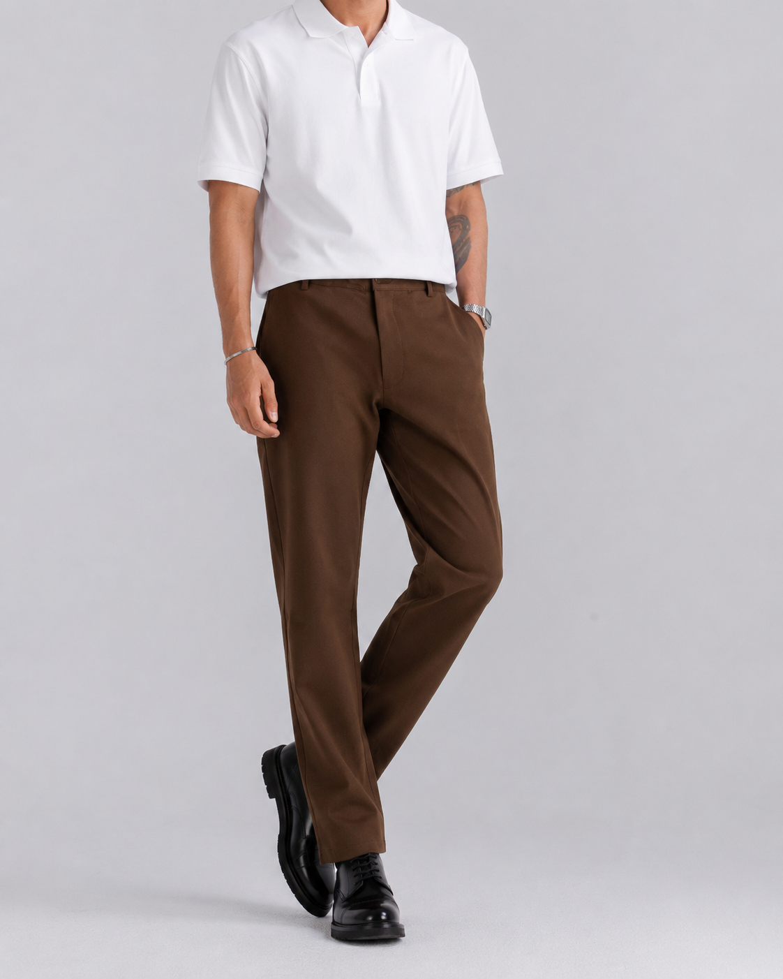 Brown Regular Fit Chino Pants