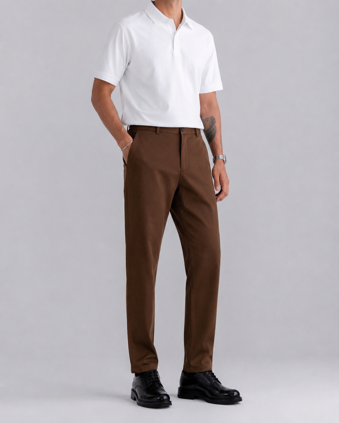Brown Regular Fit Chino Pants
