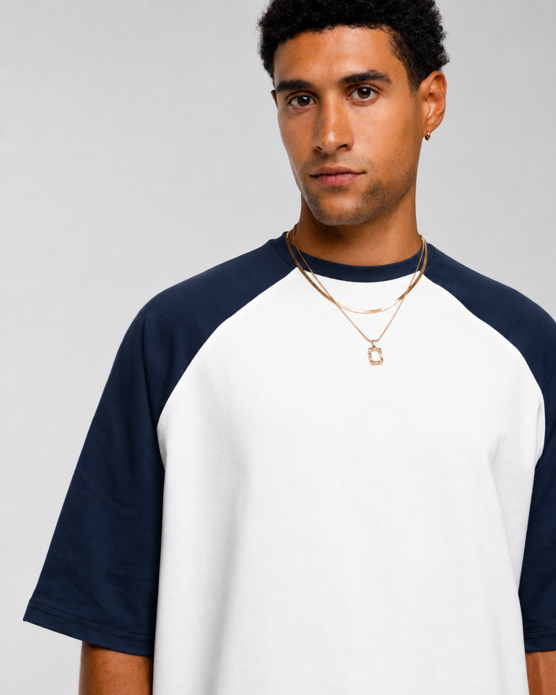 Dark Blue Raglan Oversized T-shirt