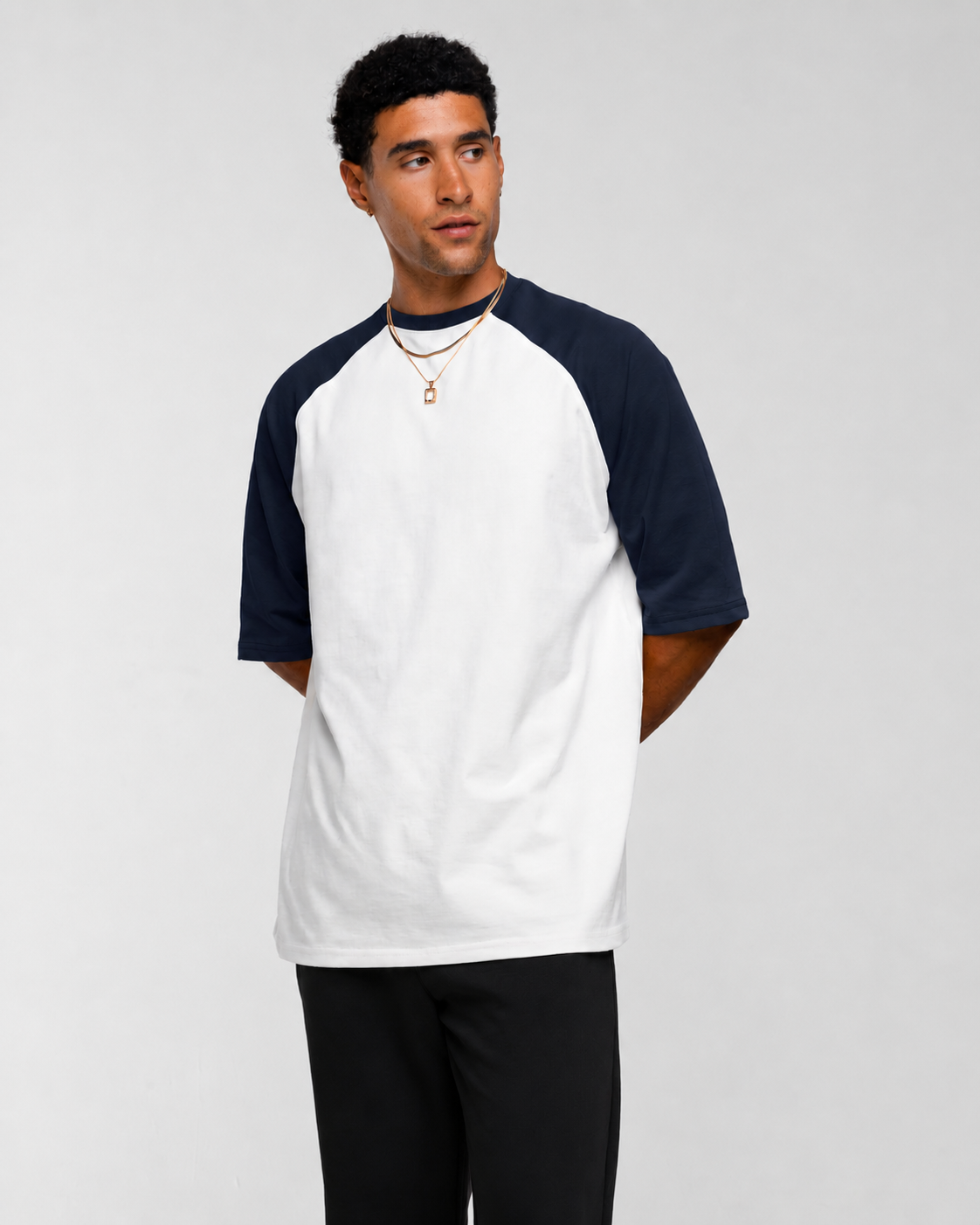 Dark Blue Raglan Oversized T-shirt