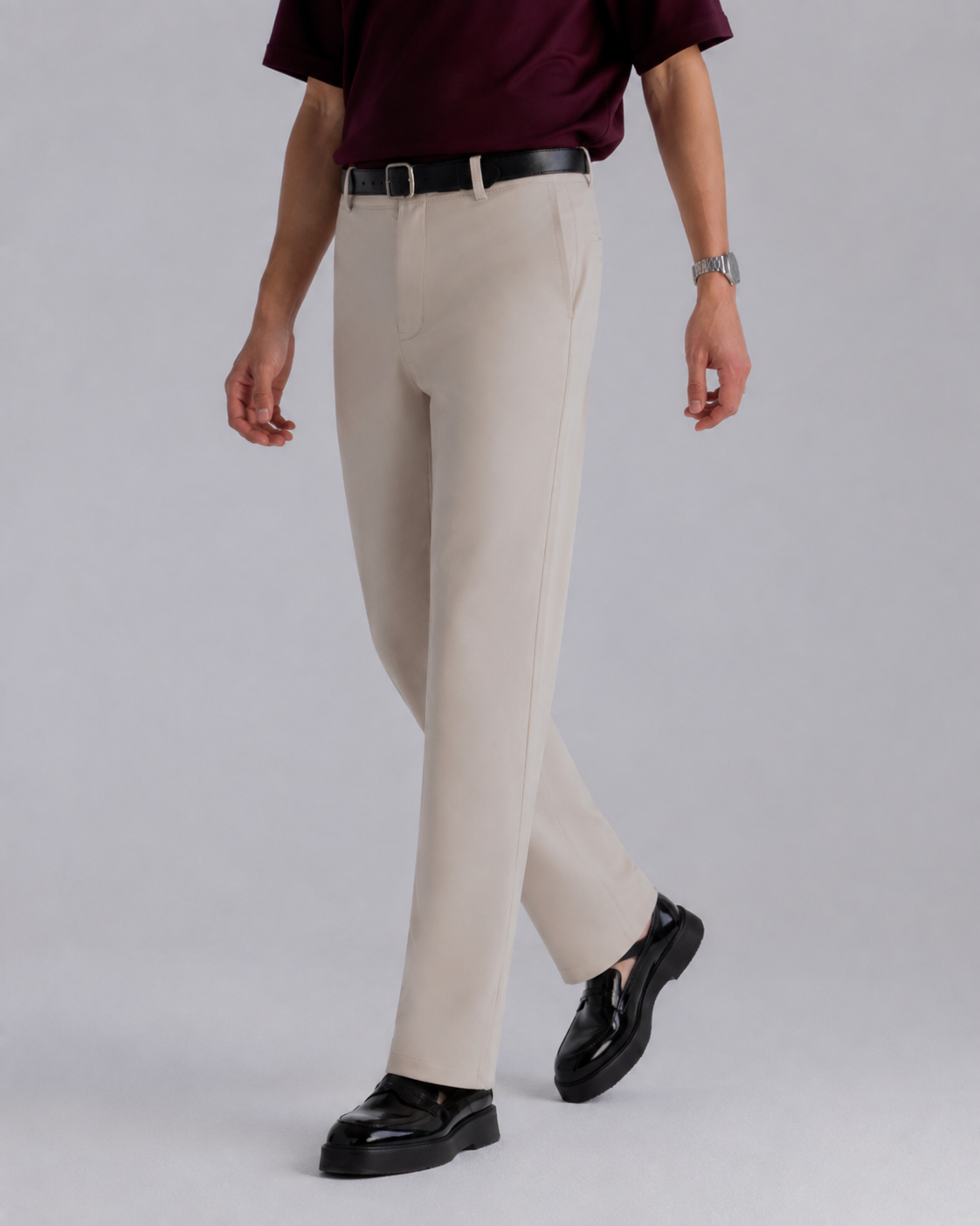 Cream Regular Fit Chino Pants