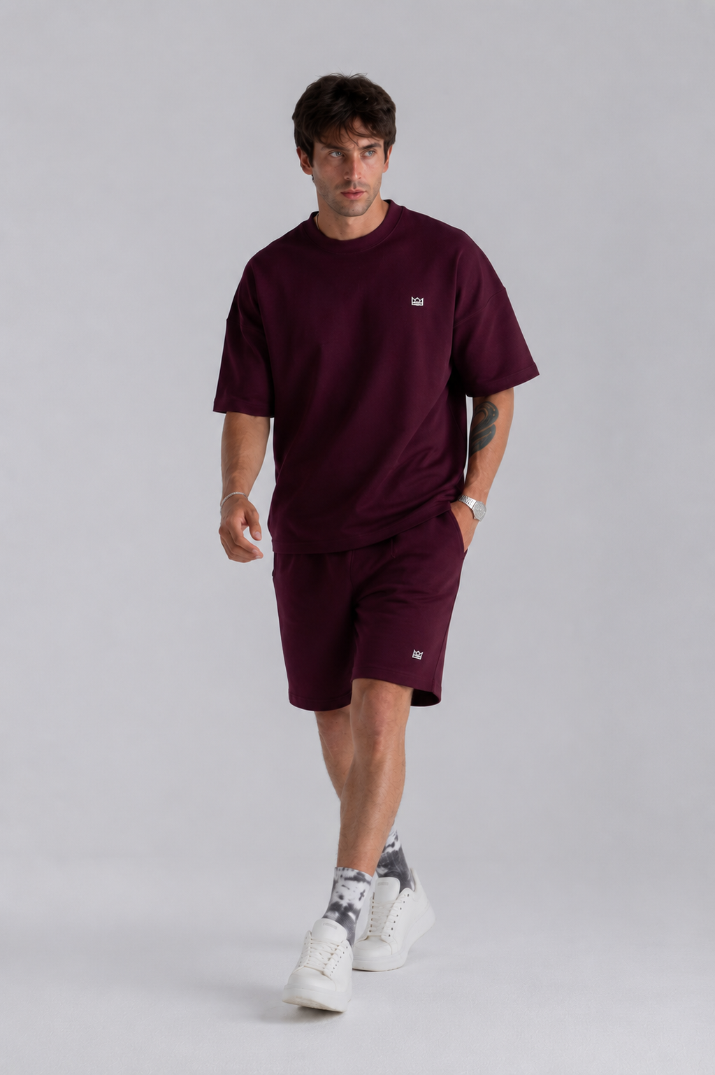 Burgendy Set Shorts
