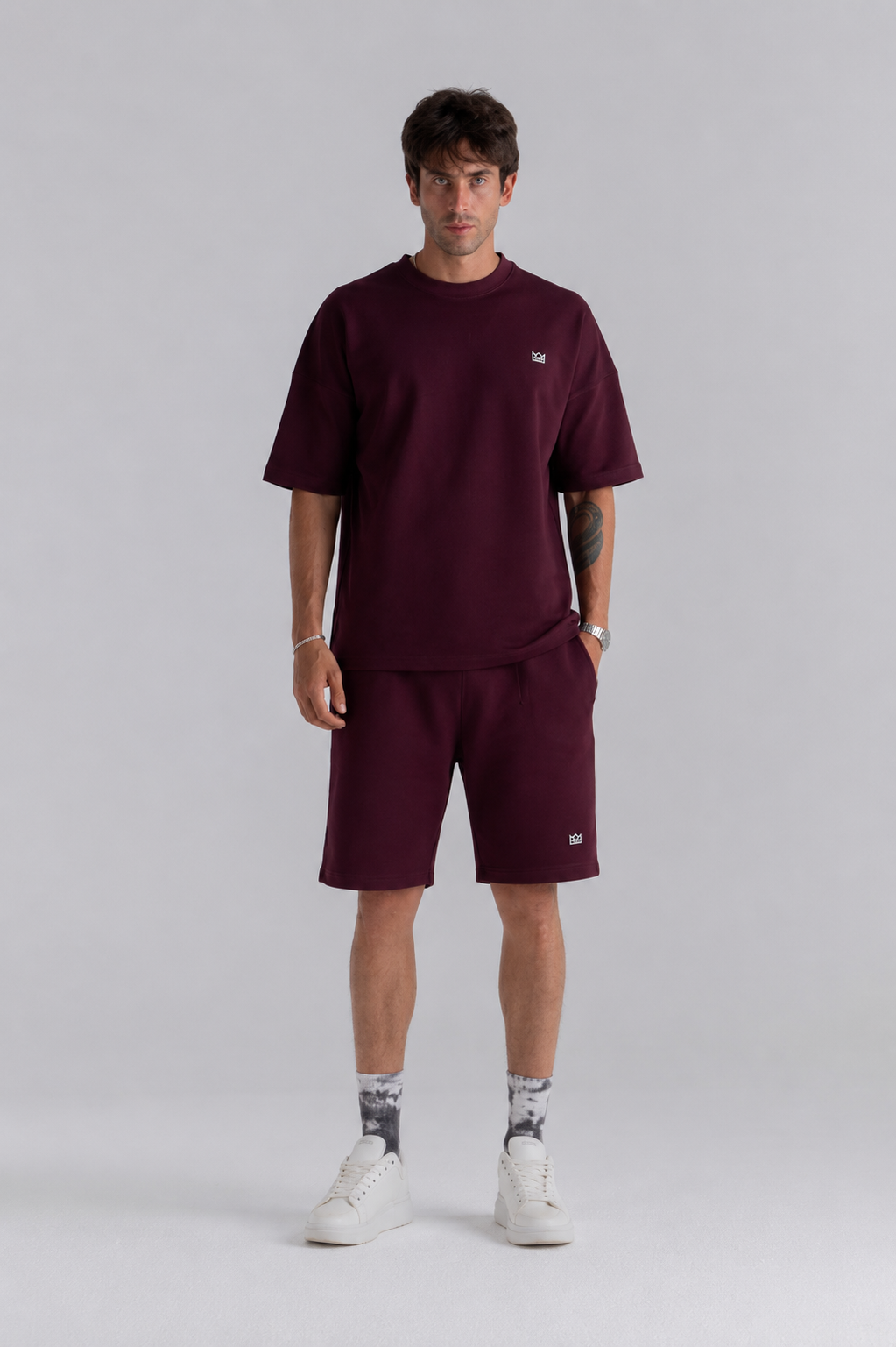 Burgendy Set Shorts