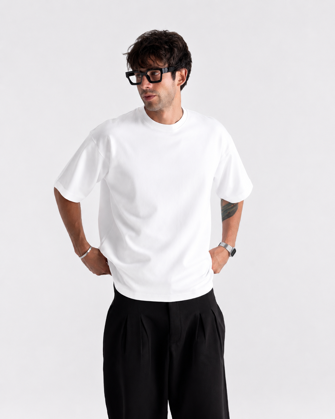 White ⁠Boxy Interlock T-shirt