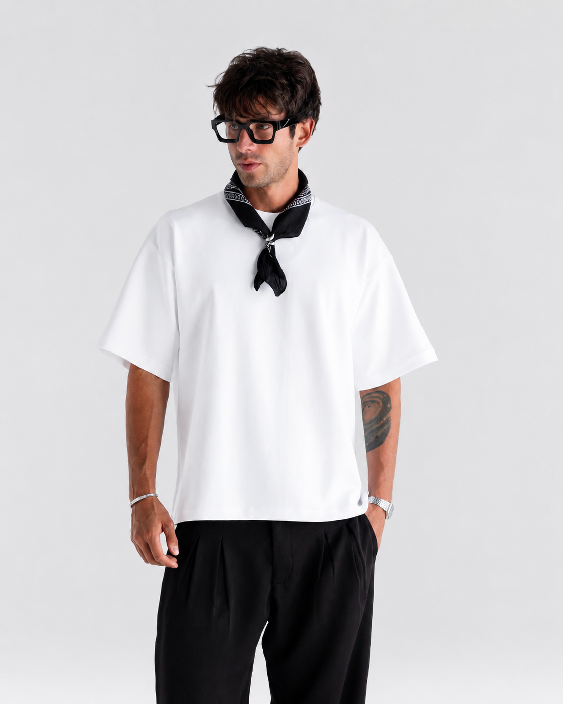 White ⁠Boxy Interlock T-shirt