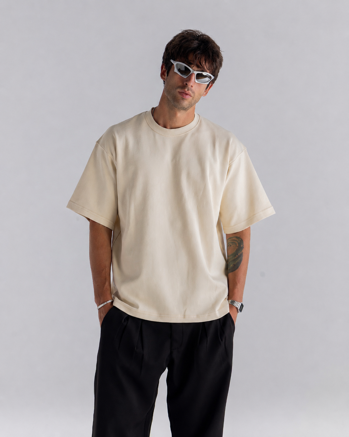 Creamy Boxy Interlock T-shirt