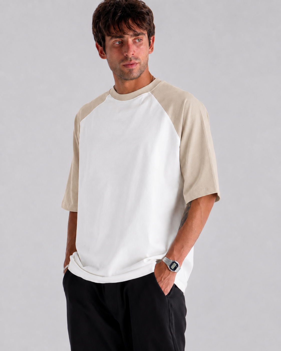 Beige Raglan Oversized T-shirt