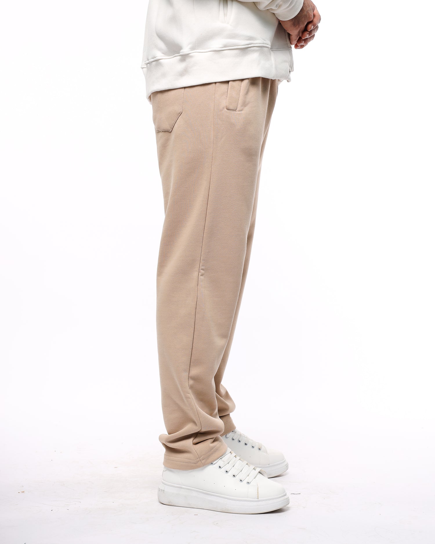 Wide fit beige pants