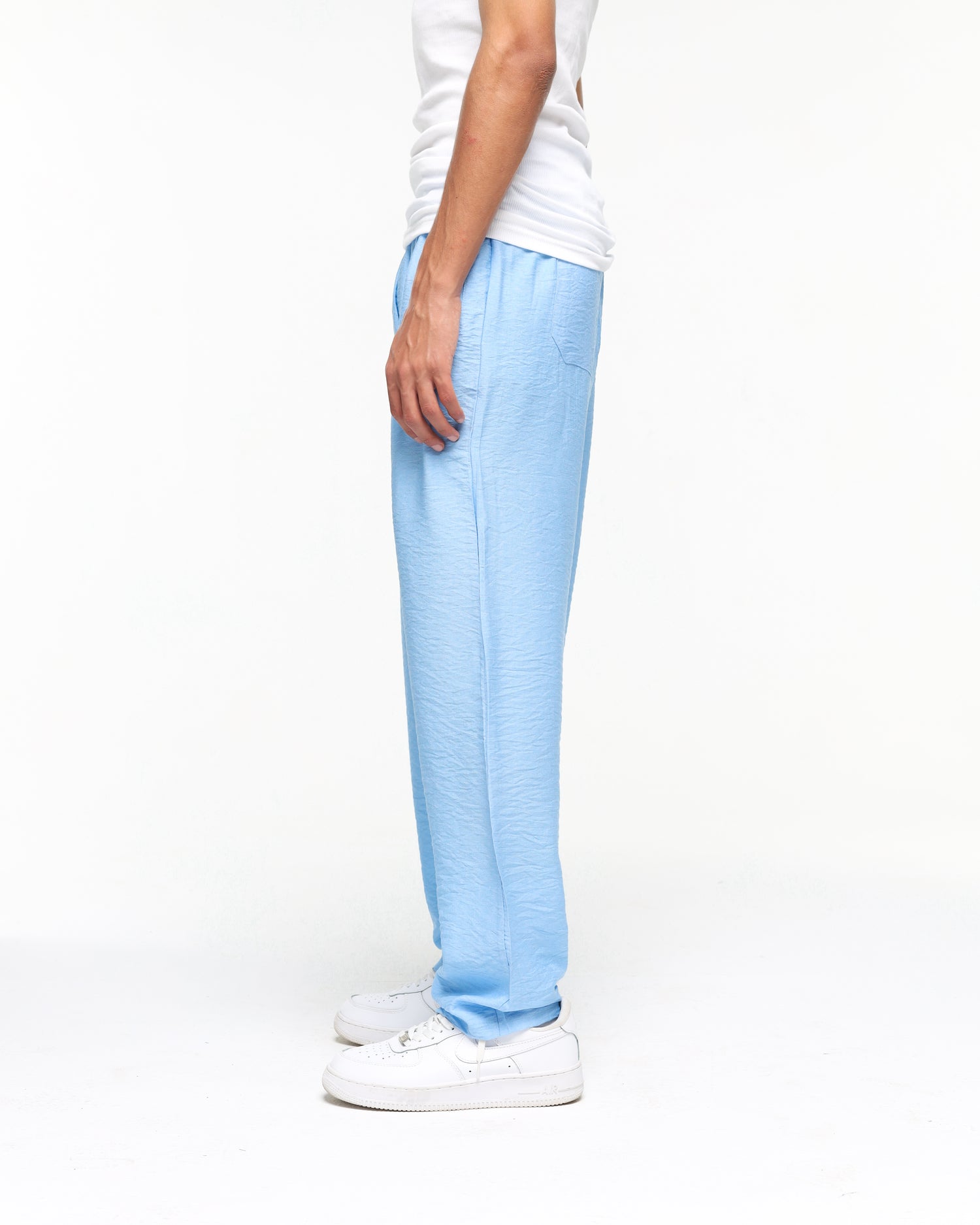 Linen sky blue regular pants