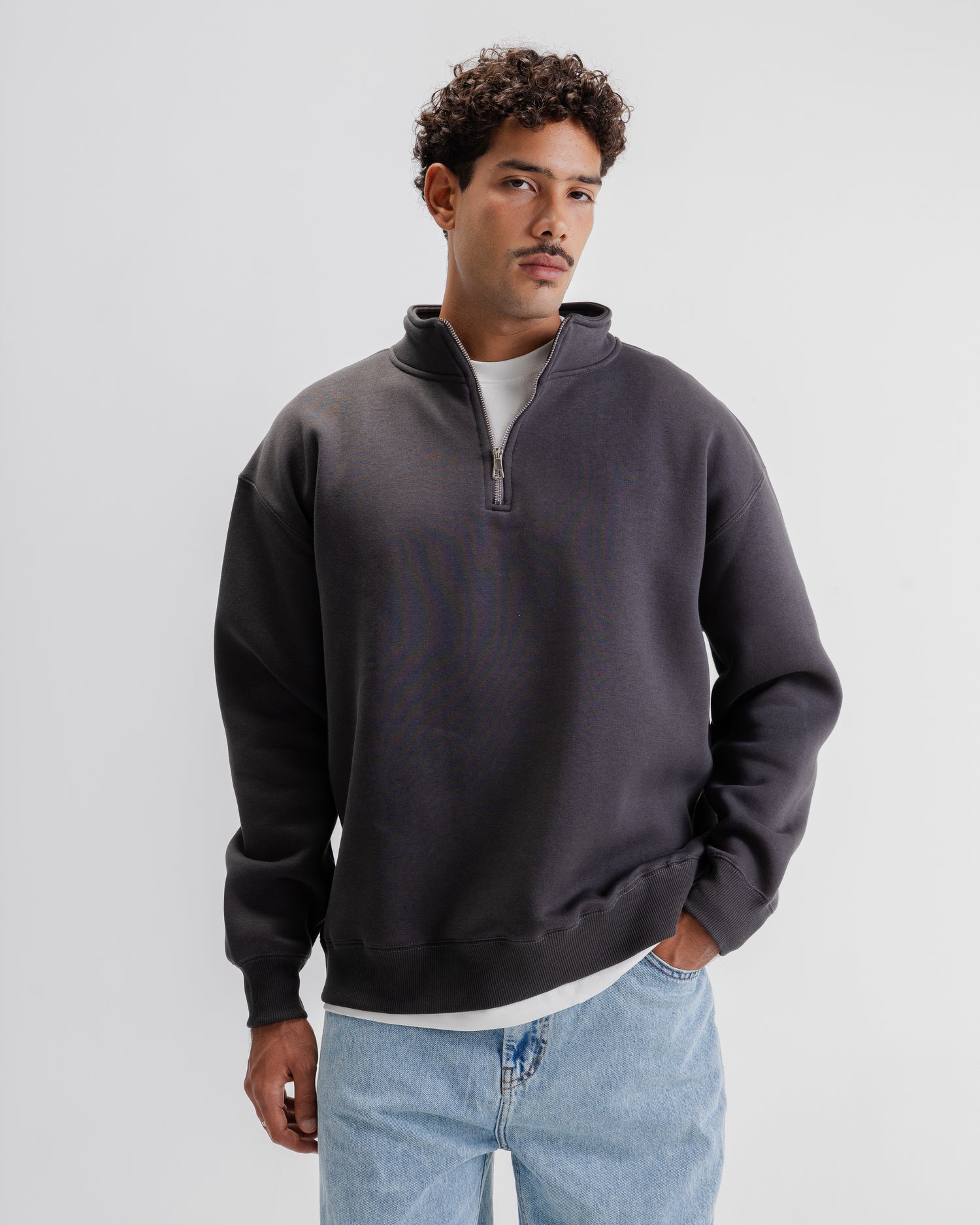 NVC Dark Grey Quarter Zip Collar