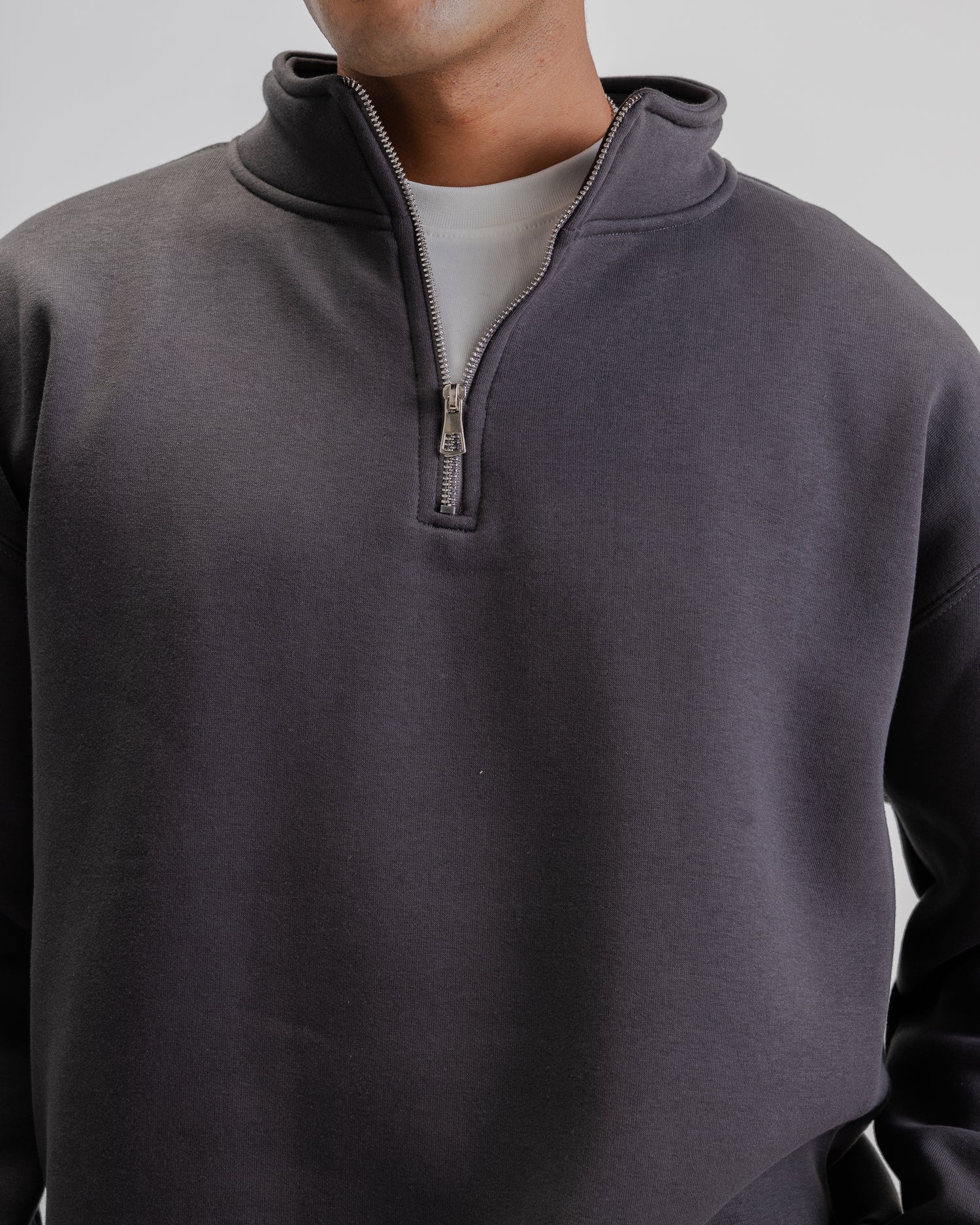 NVC Dark Grey Quarter Zip Collar