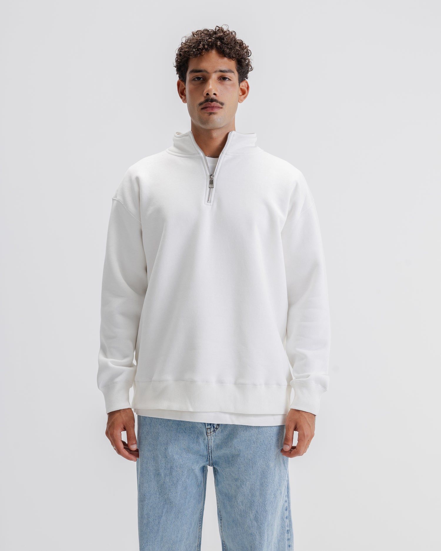 NVC White Quarter Zip Collar