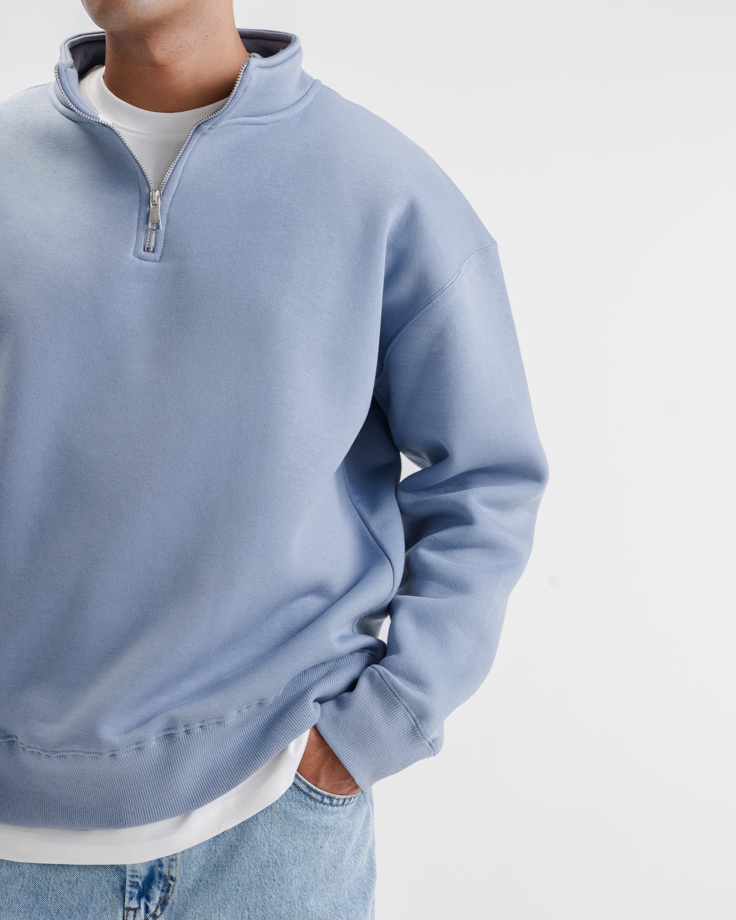 NVC Light Blue Quarter Zip Collar