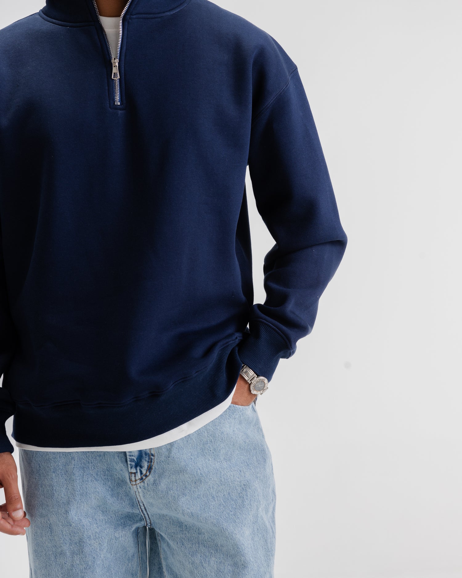 NVC Dark Blue Quarter Zip Collar