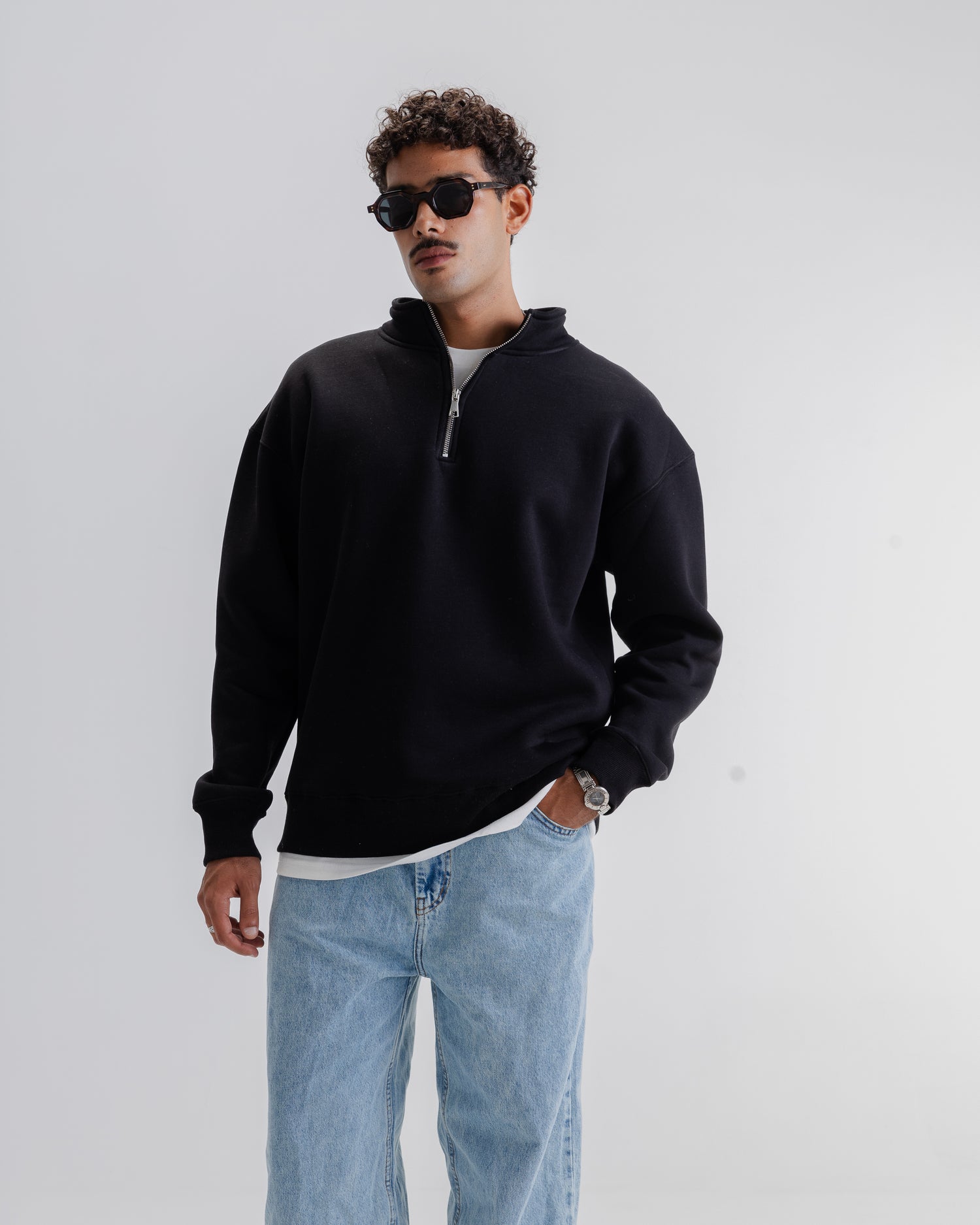 NVC Black Quarter Zip Collar