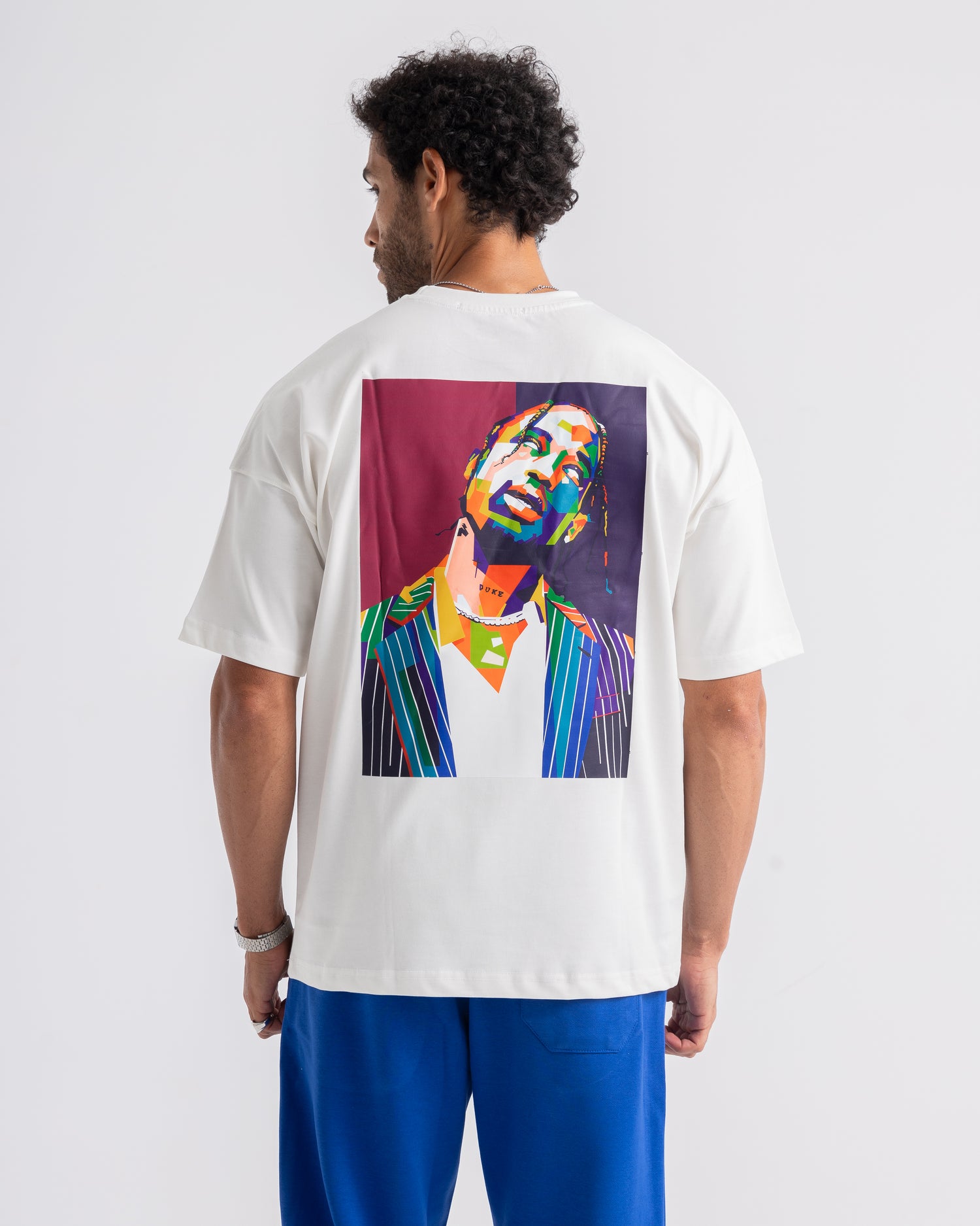 Oversized cactus printed white  t-shirt