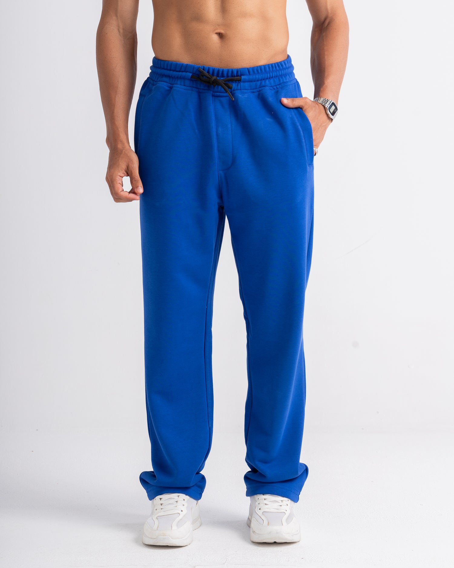 Wide fit blue pants