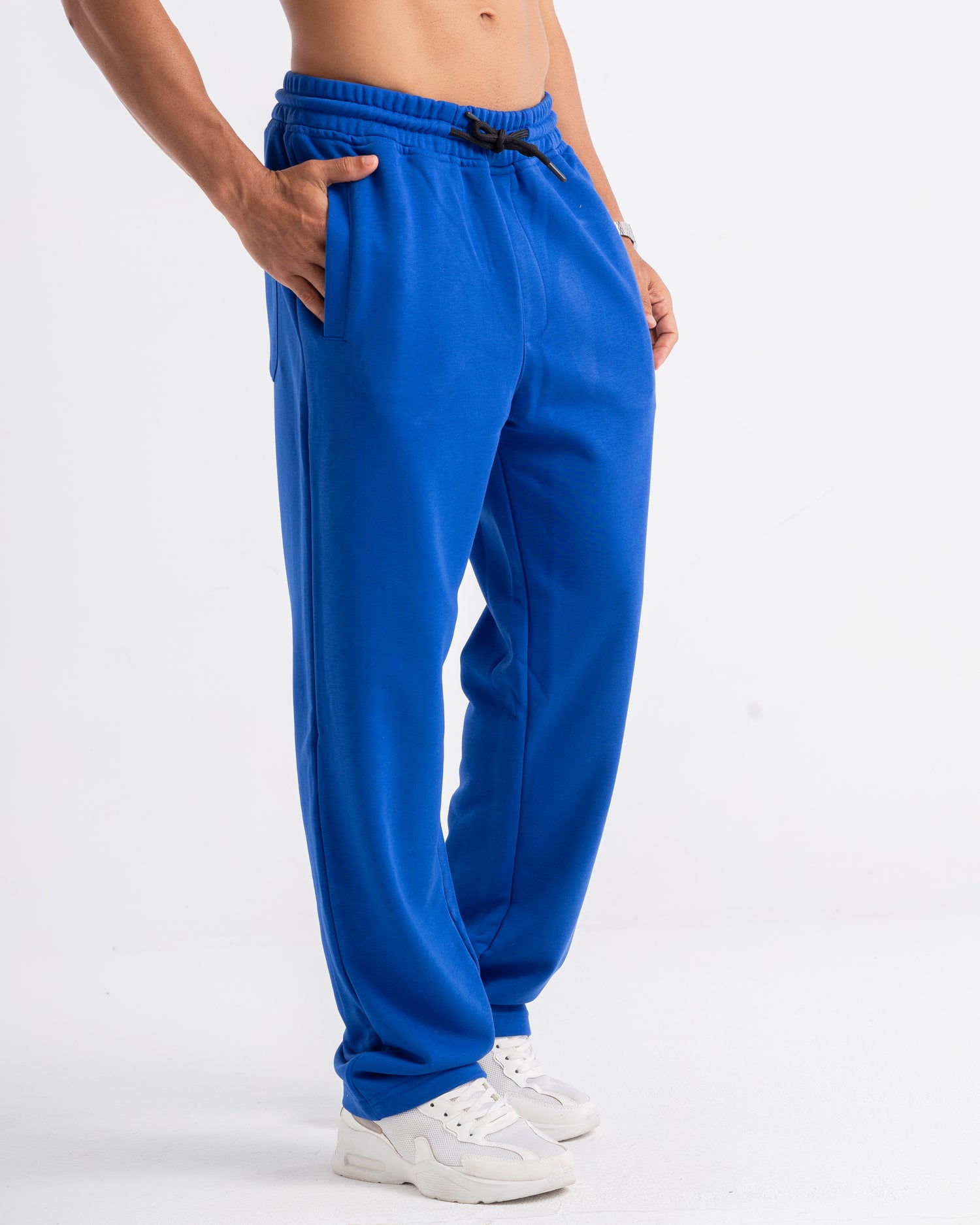 Wide fit blue pants