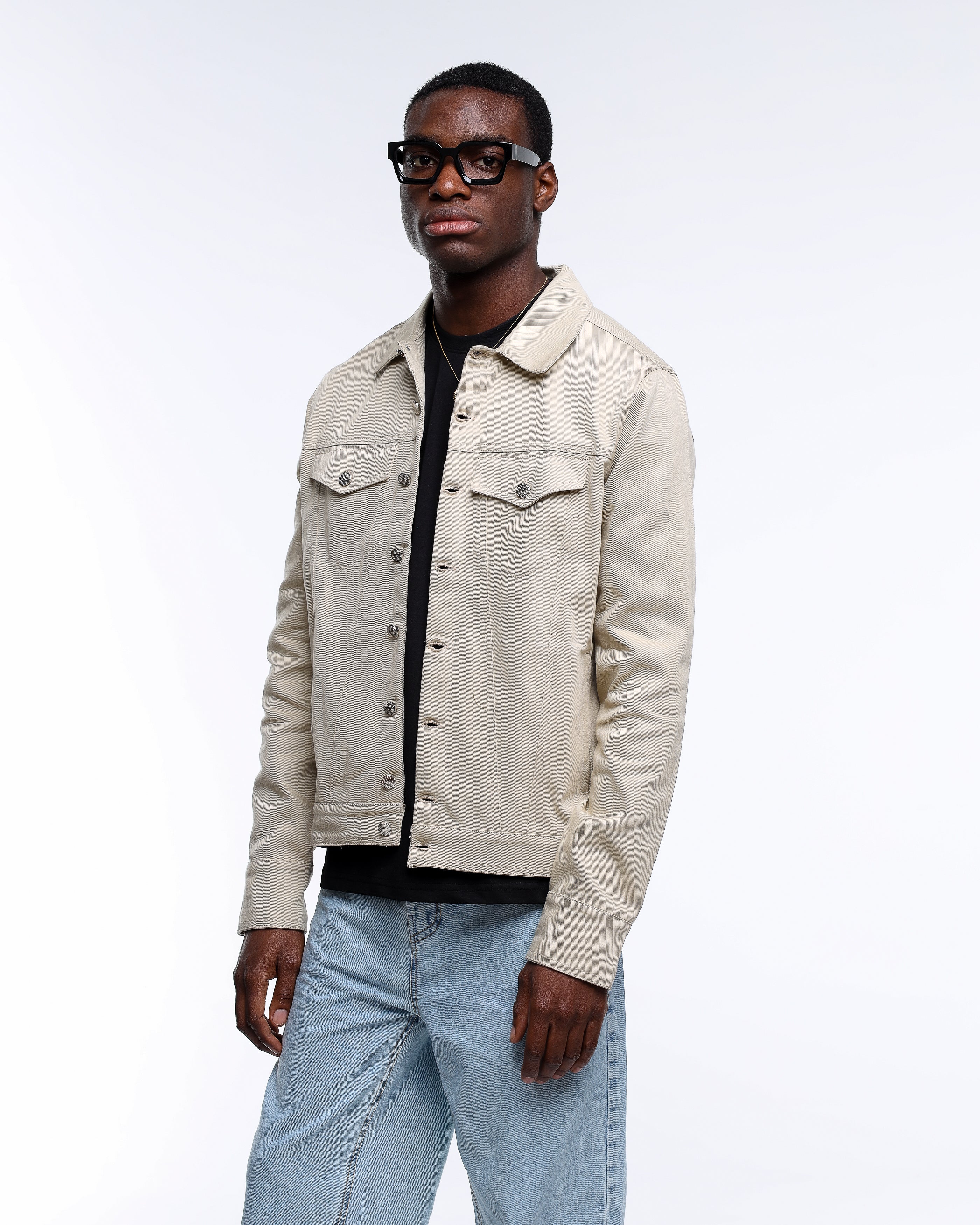 Cream denim jacket online