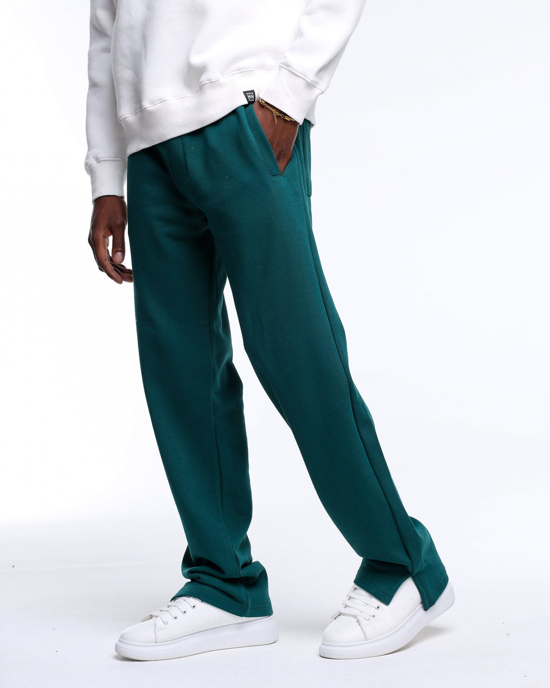 Baggy Fit Teal Pants with Vent