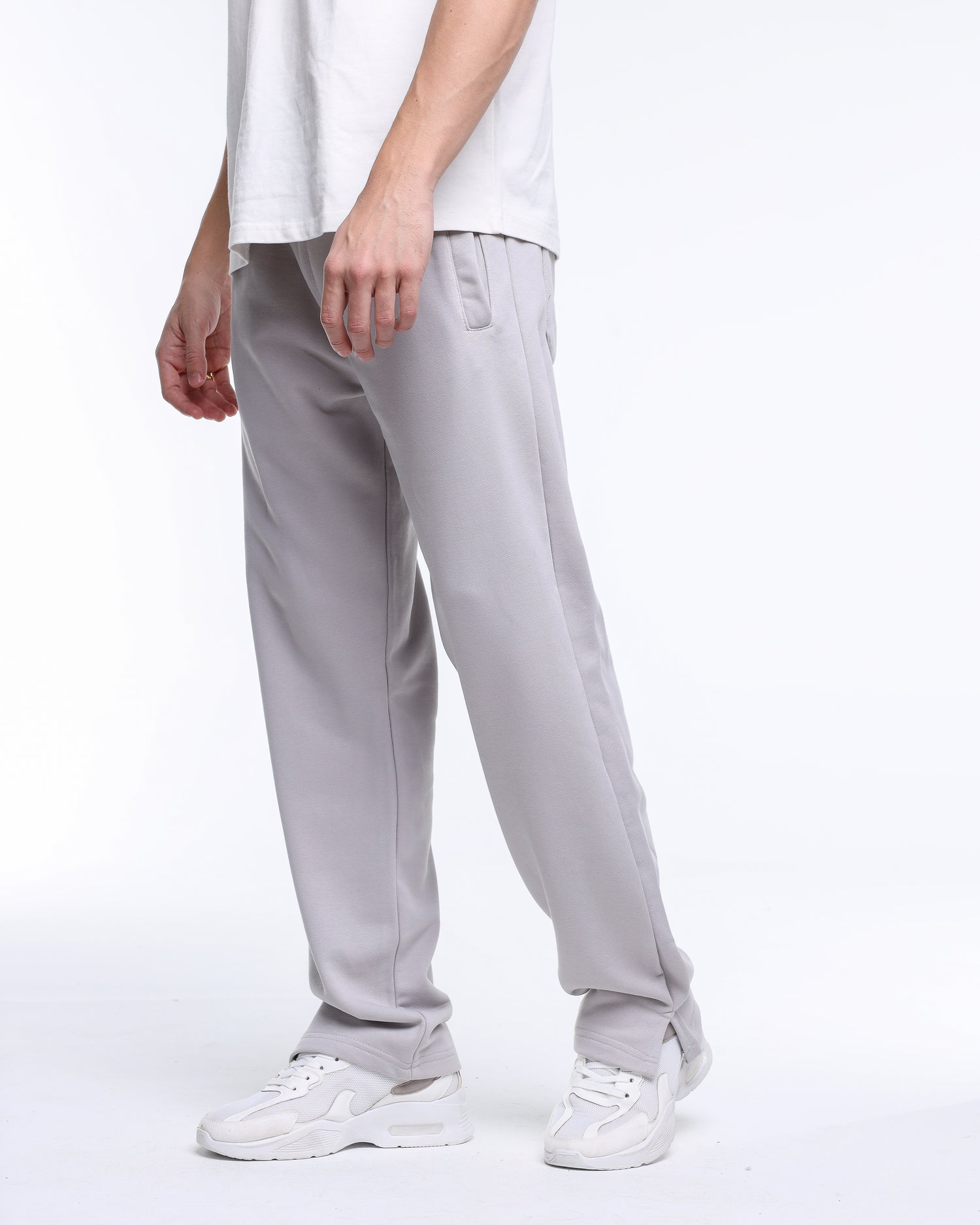 Baggy Fit Silver Pants with Vent