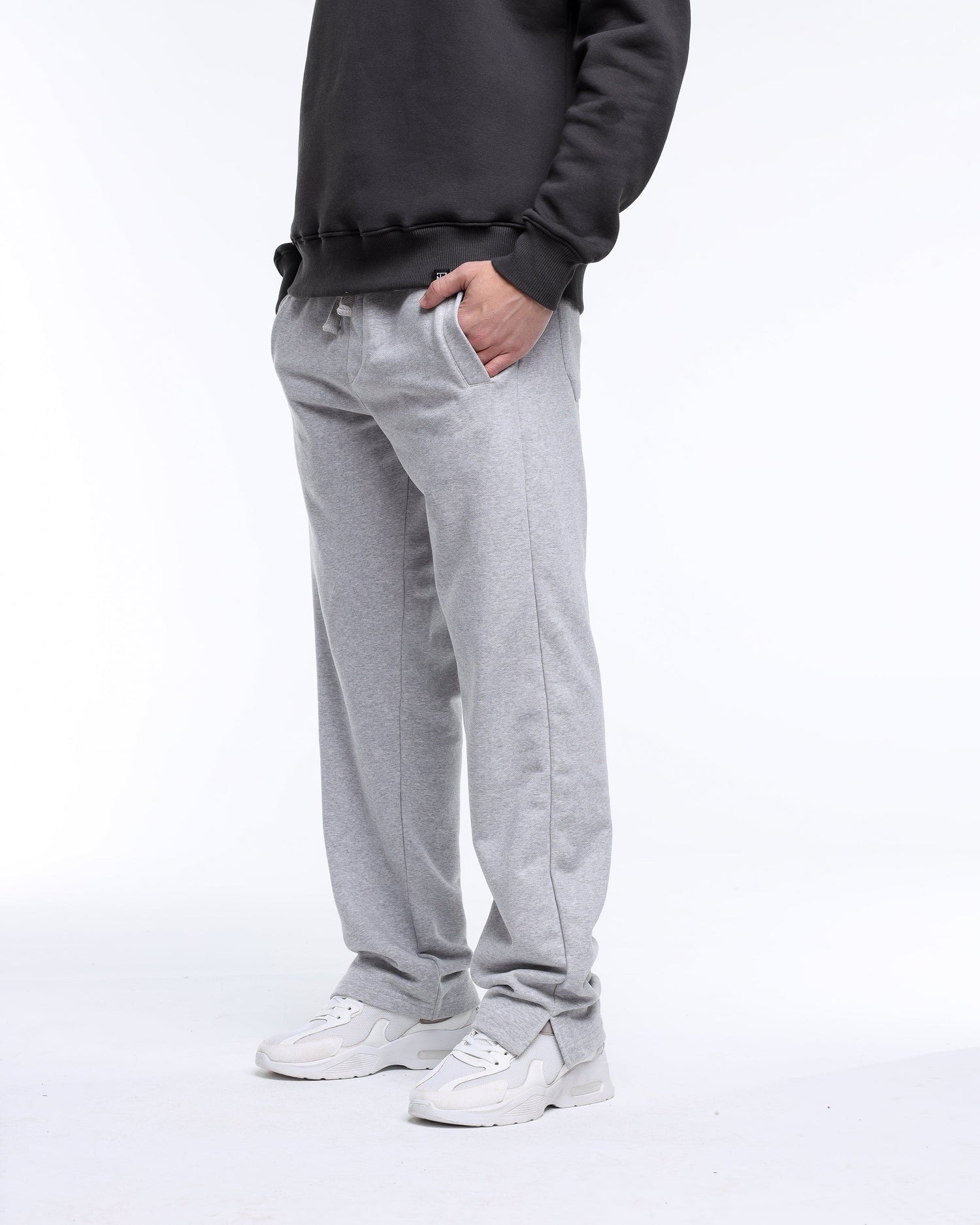 Baggy Fit Titanium Silver Pants with Vents