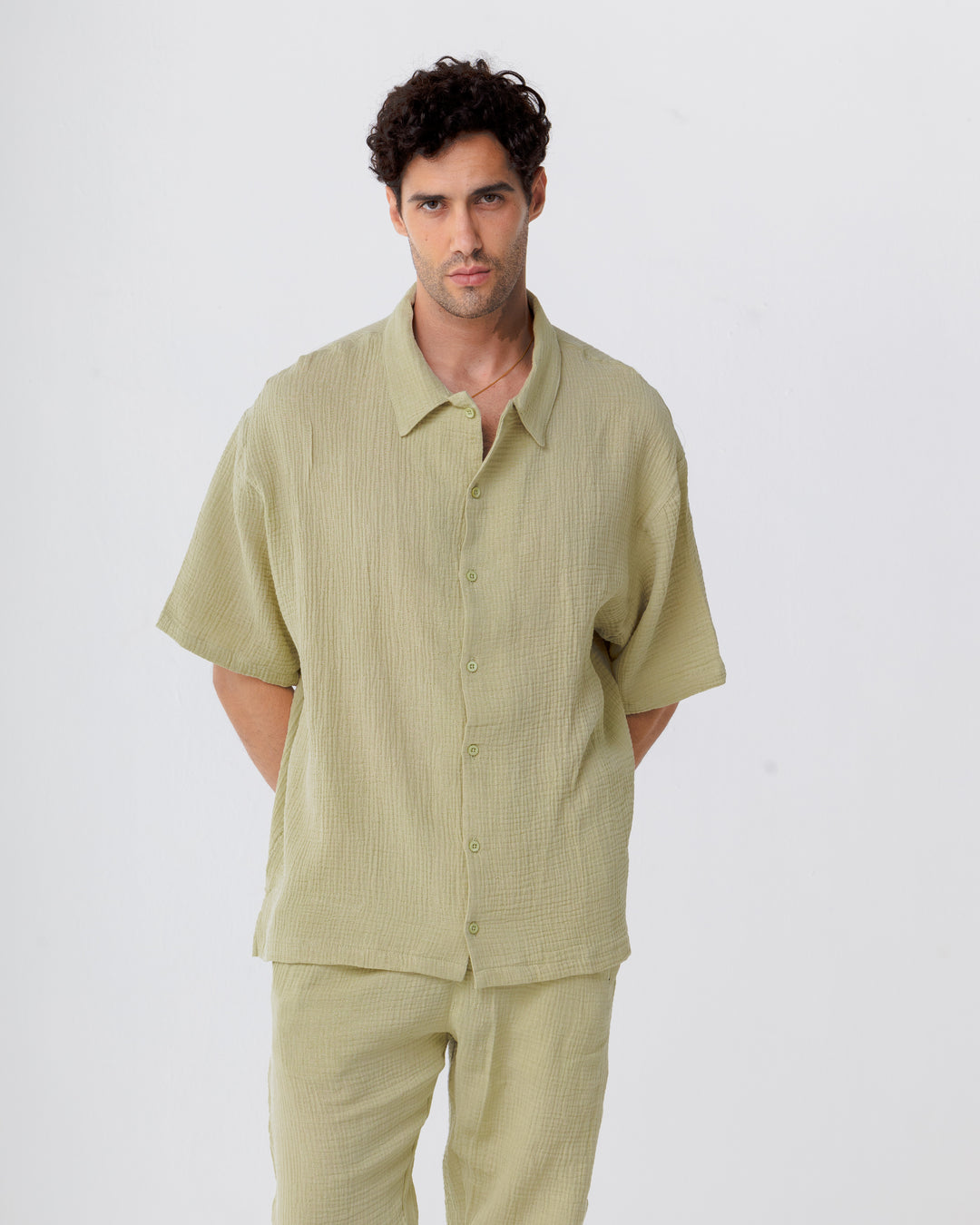 Linen Mint Green Shirt