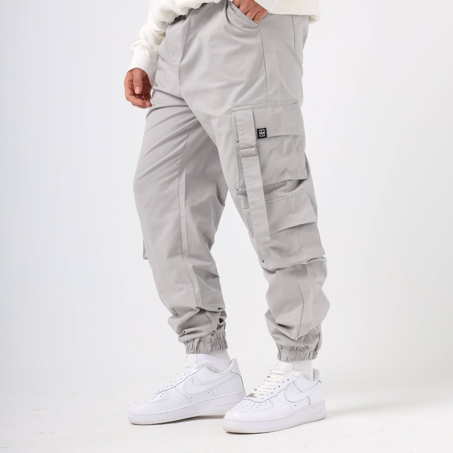 Double pocket silver jogger