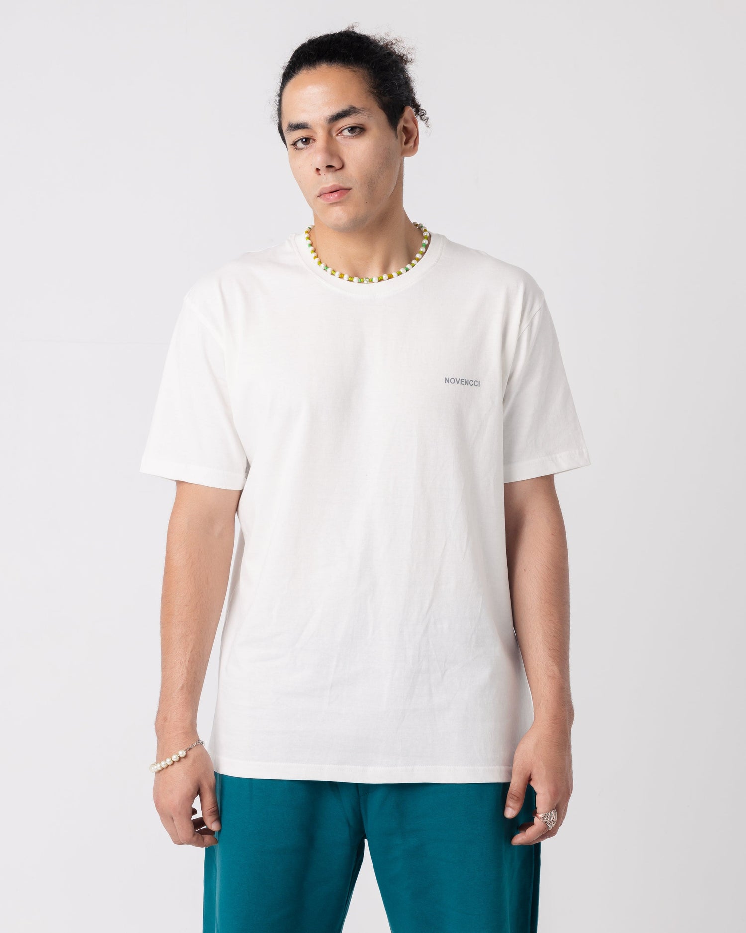 Basic Regular White Novencci Reflective t-shirt.
