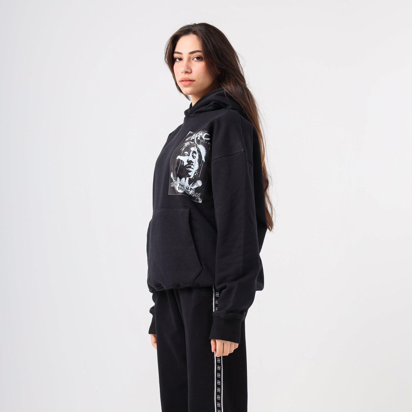 2PAC black printed hoodie – Novencci