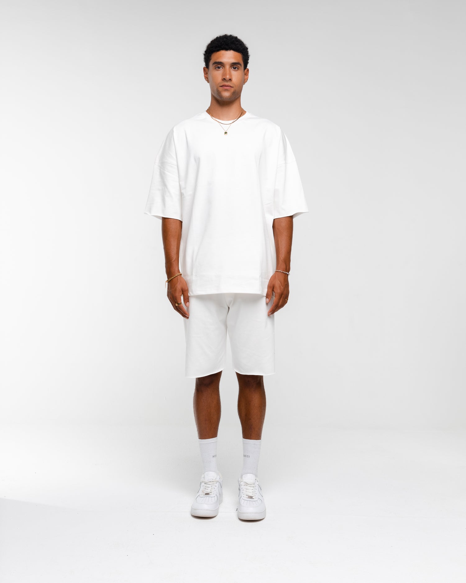 T-shirt&short white set