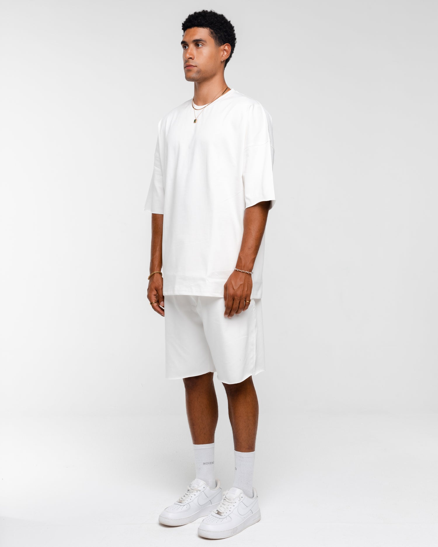 T-shirt&short white set