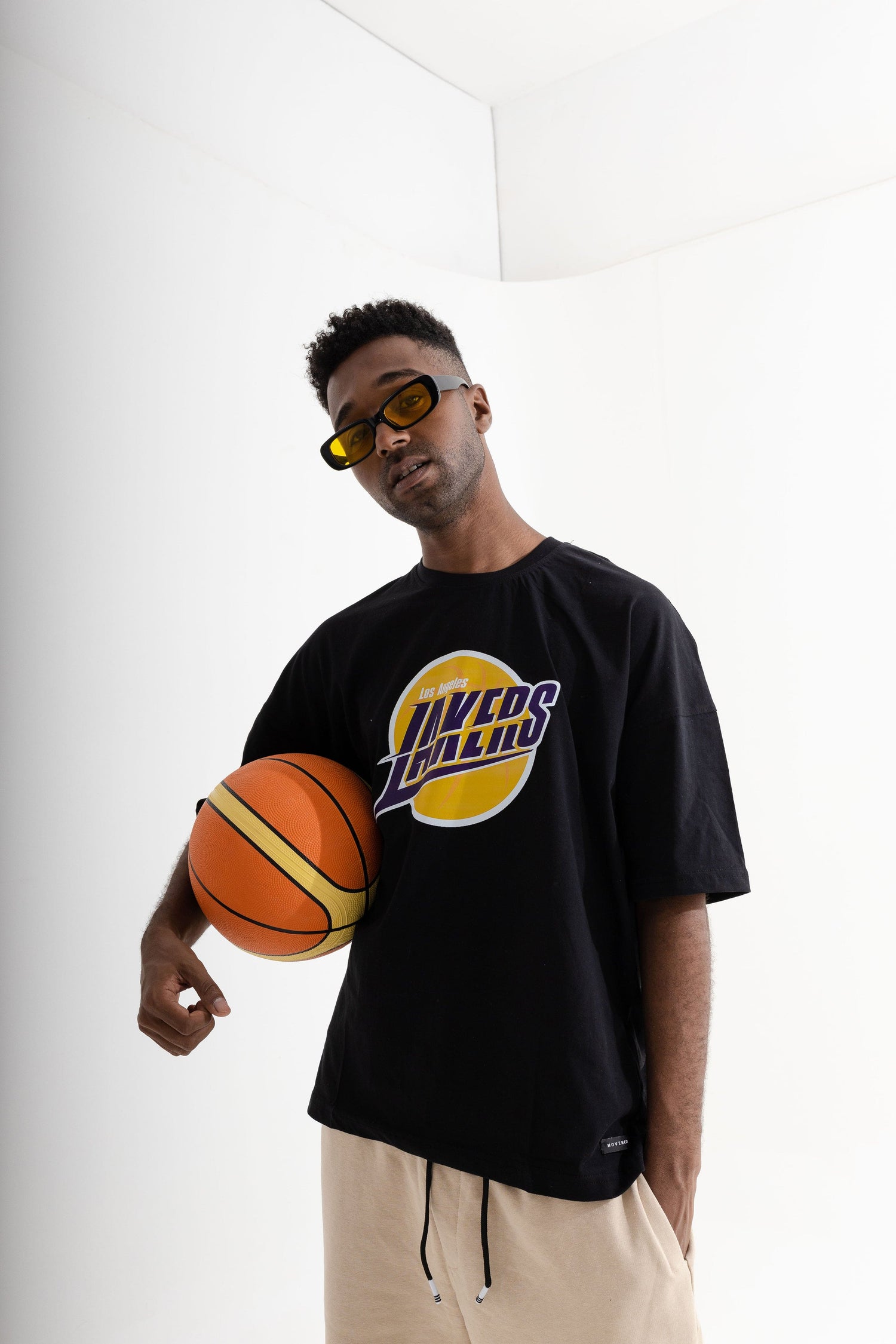 Lakers printed black oversized t-shirt
