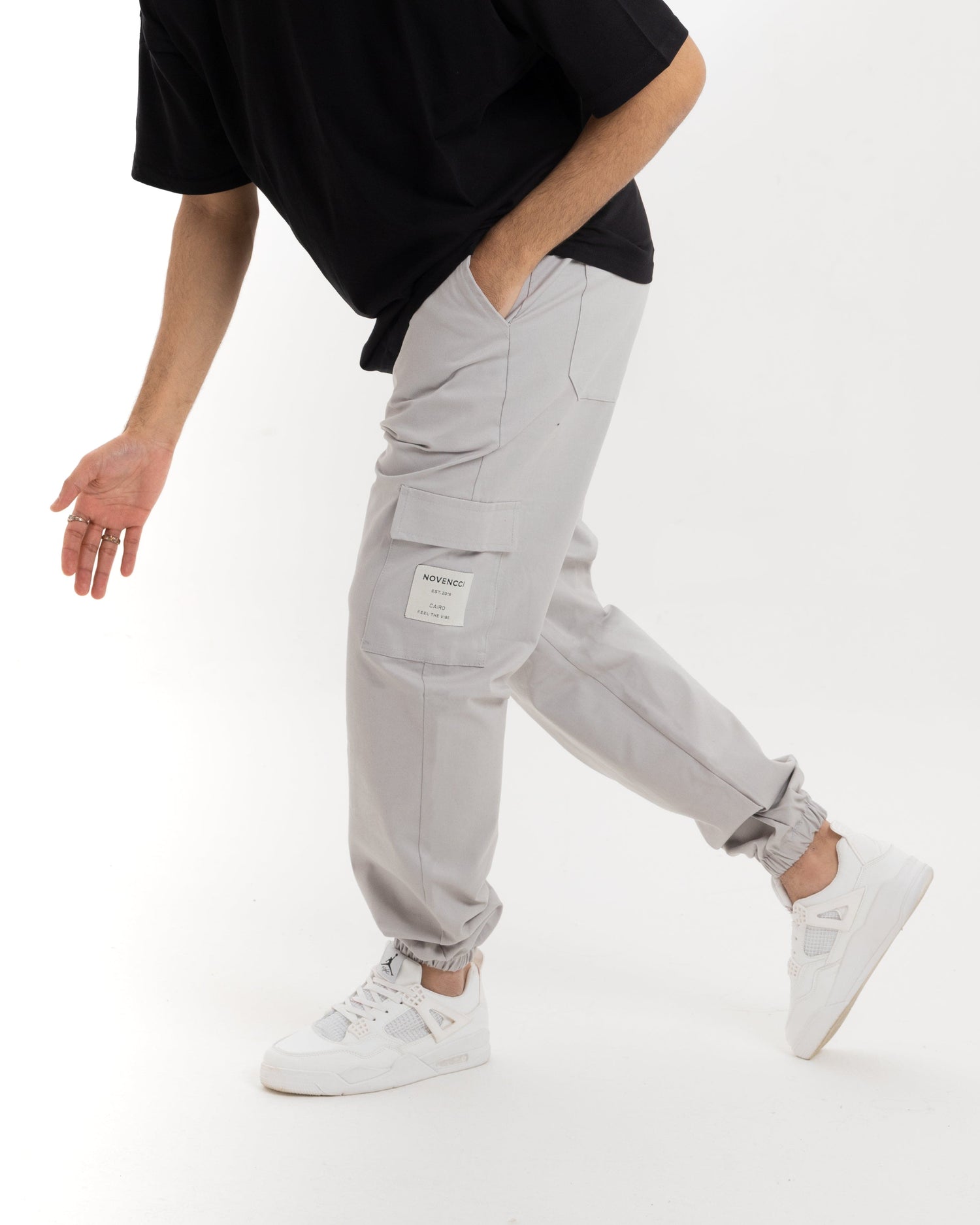 Jogger silver pants cargo pockets